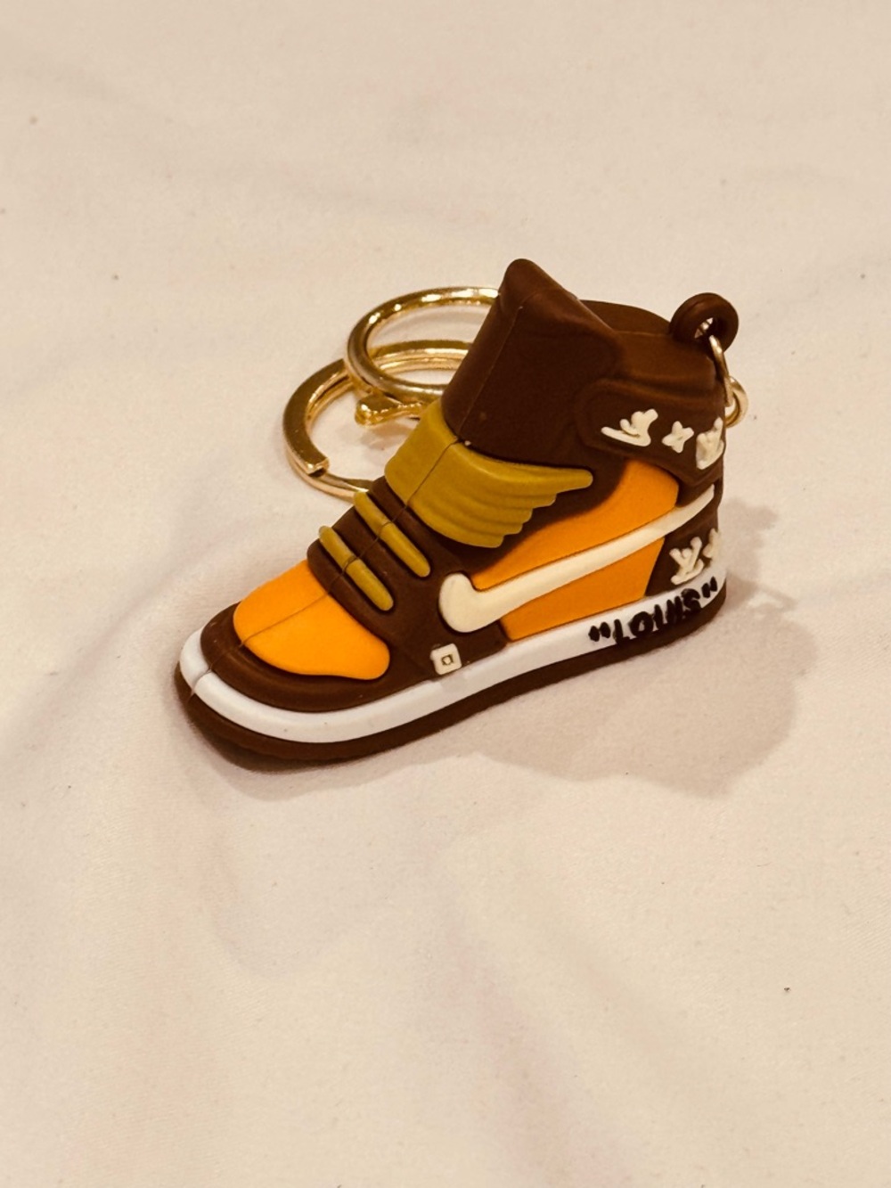 Brown Monogram Mini Hightop Sneaker BagCharm Novelty Gift NWOT